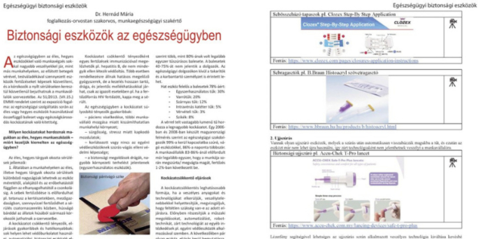 Biztonsági eszközök az egészségügyben